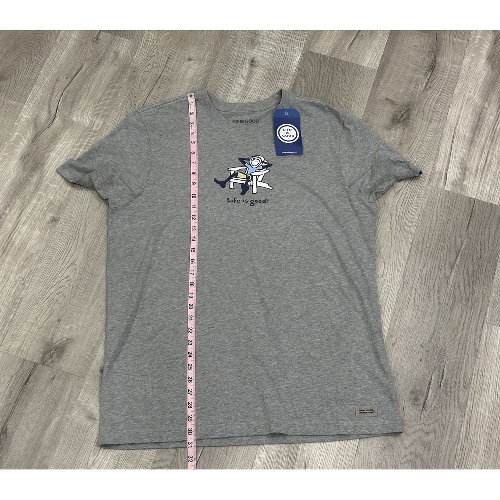 Life Is Good Men's Crusher Tee Adirondack Jake Size L Summer T--shirt NWT Gray - Picture 5 of 9